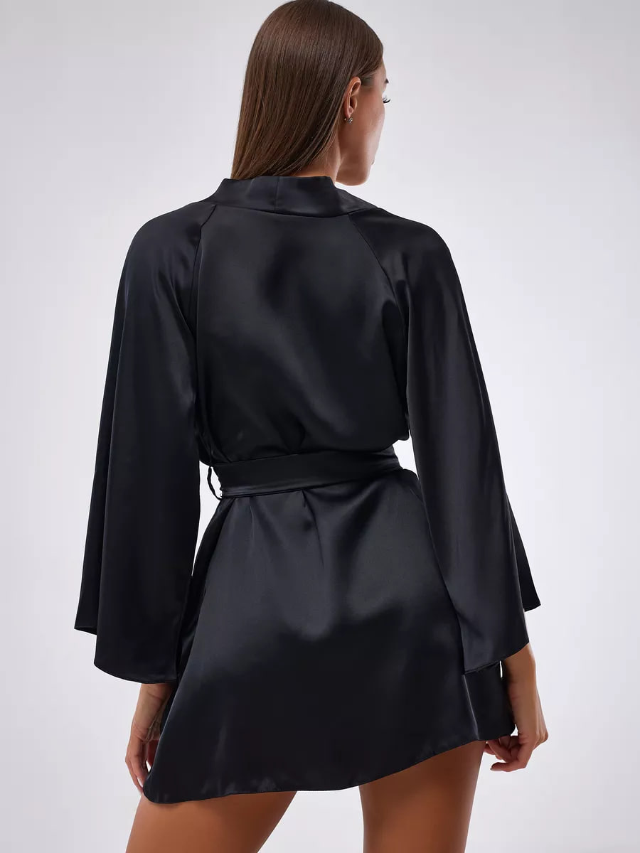 Instinto халат мини Emma, Черный