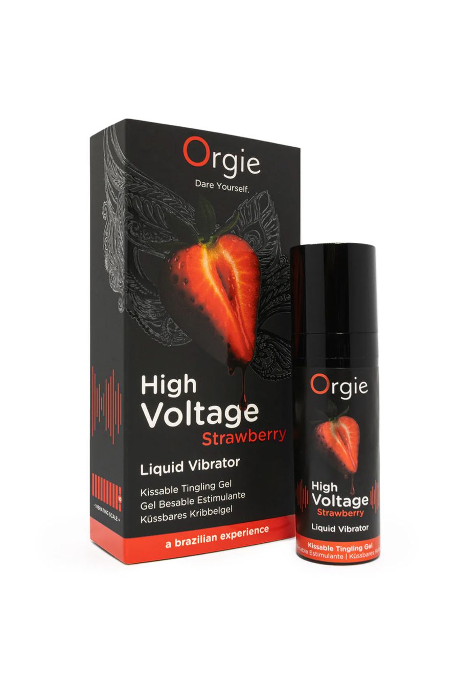 Orgie гель для массажа High Voltage Strawberry с усиленным эффектом вибрации, 15 мл.