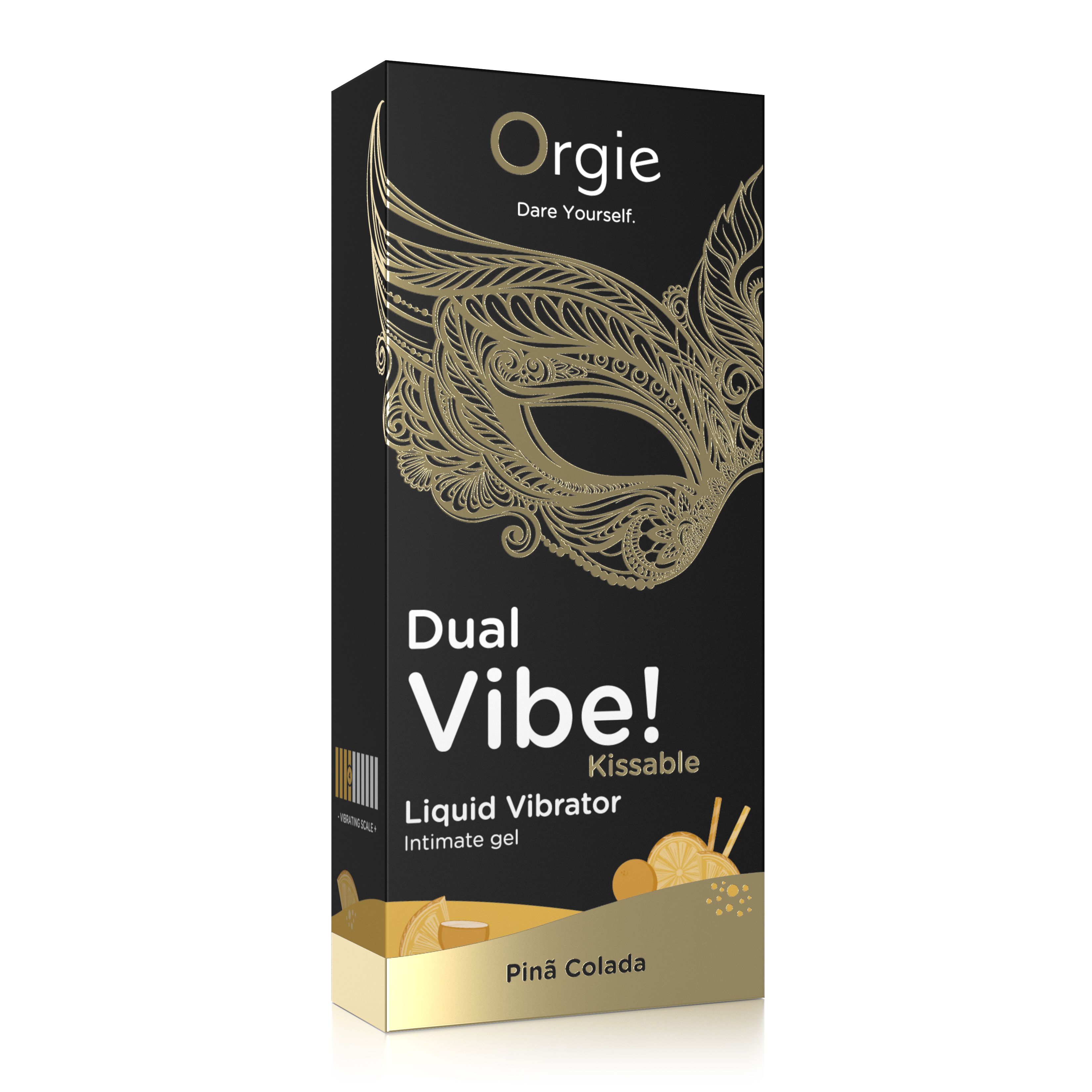 Orgie Dual Vibe! гель с эффектом вибрации со вкусом со вкусом пина колада, 15 мл