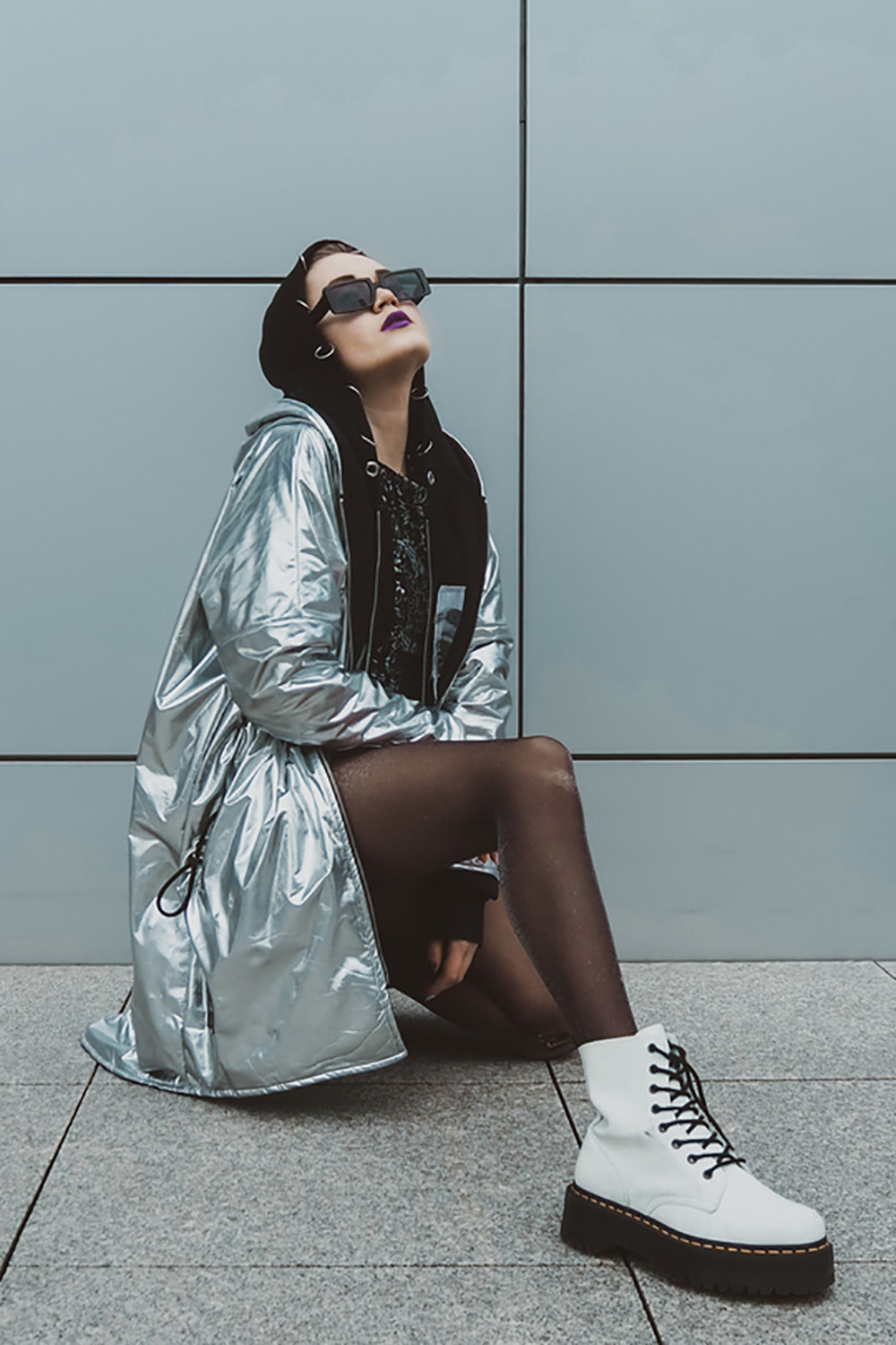 Gabriella колготки 435 Lurex Silver, Черный*