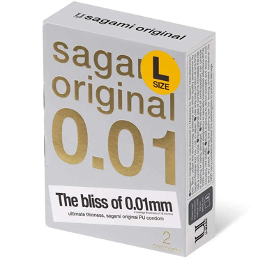 Sagami Original ультратонкие полиуретановые презервативы 0.01 L-Size , 2 шт.