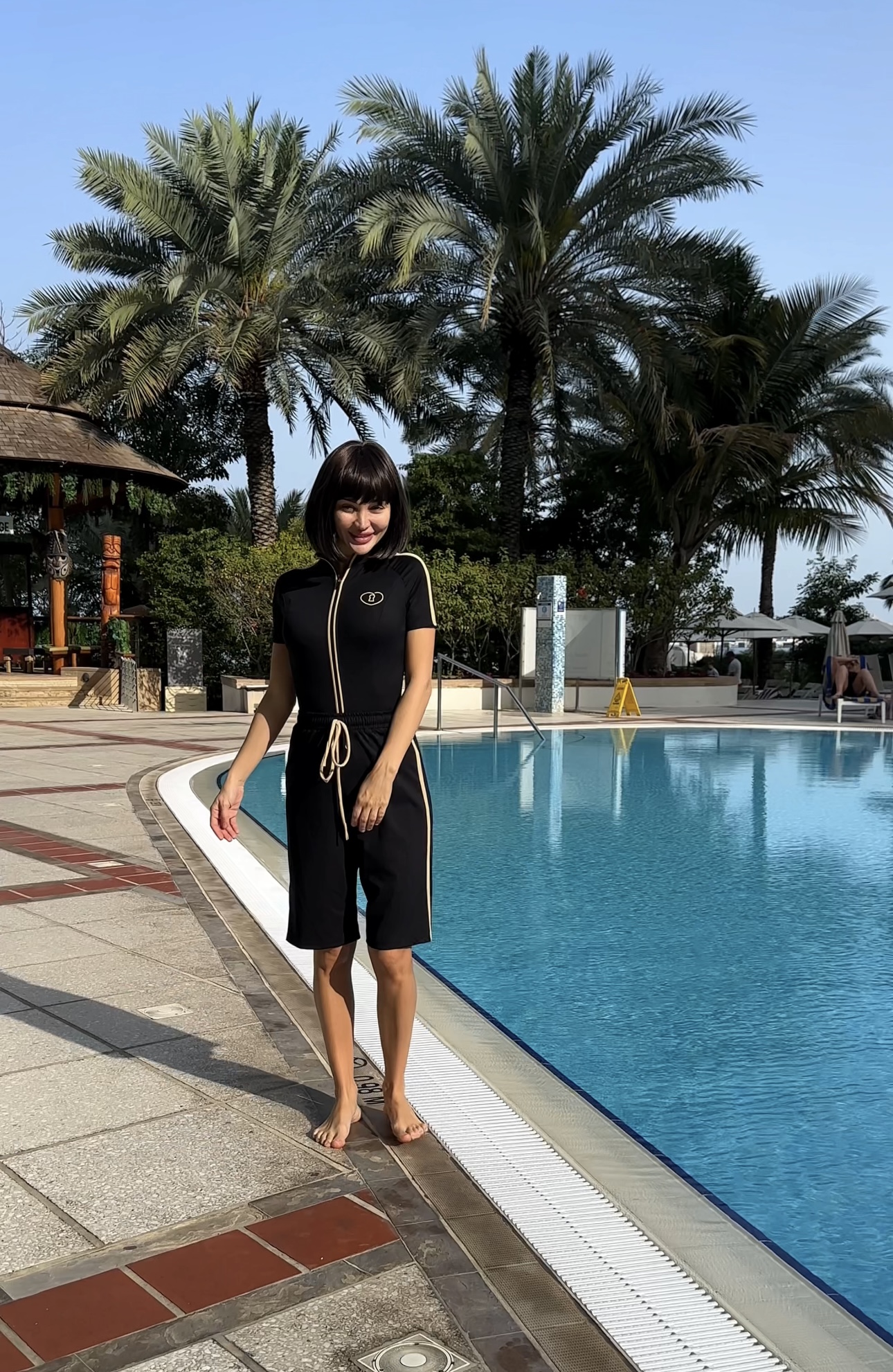 Instinto буркини боди + шорты Koul, Черно-бежевый