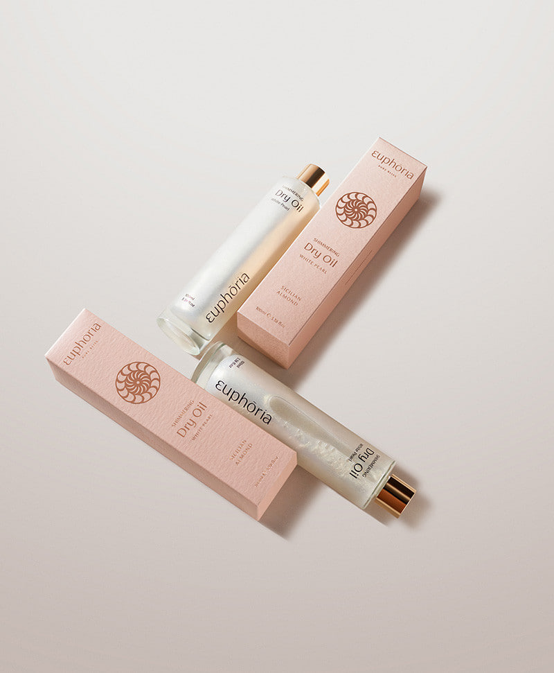 Euphoria сухое масло для тела с шиммером White Pearl, 100 мл.