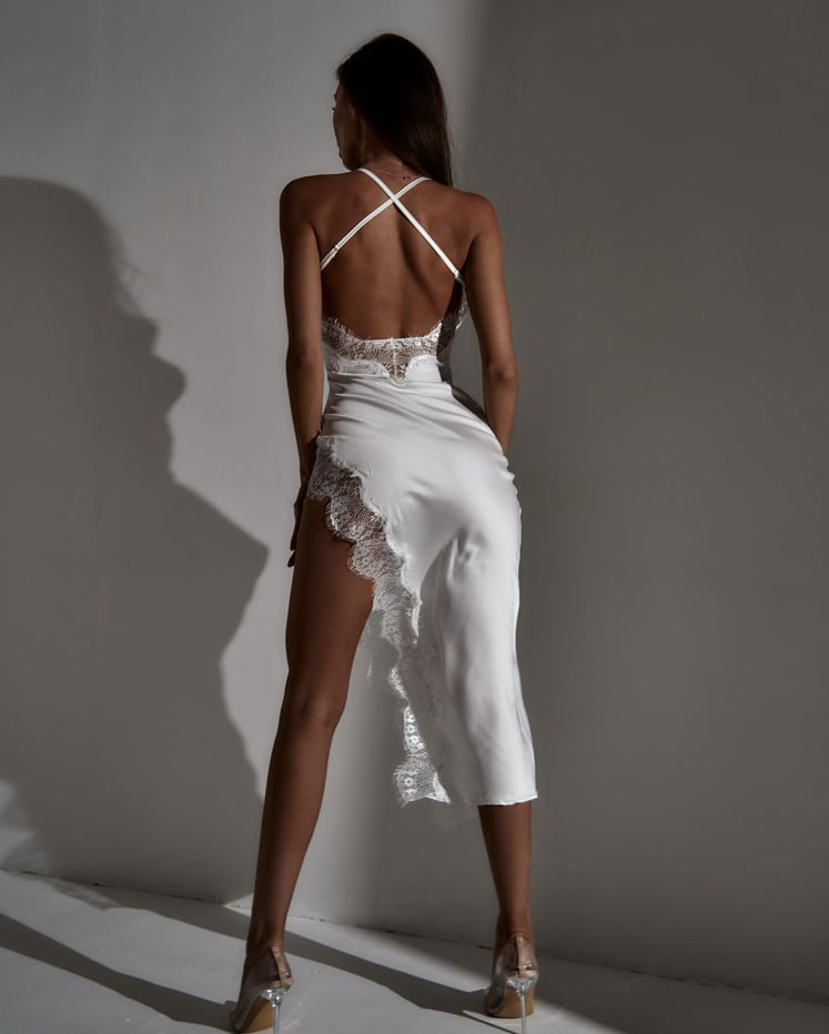 Instinto сорочка миди Izabella, Белый