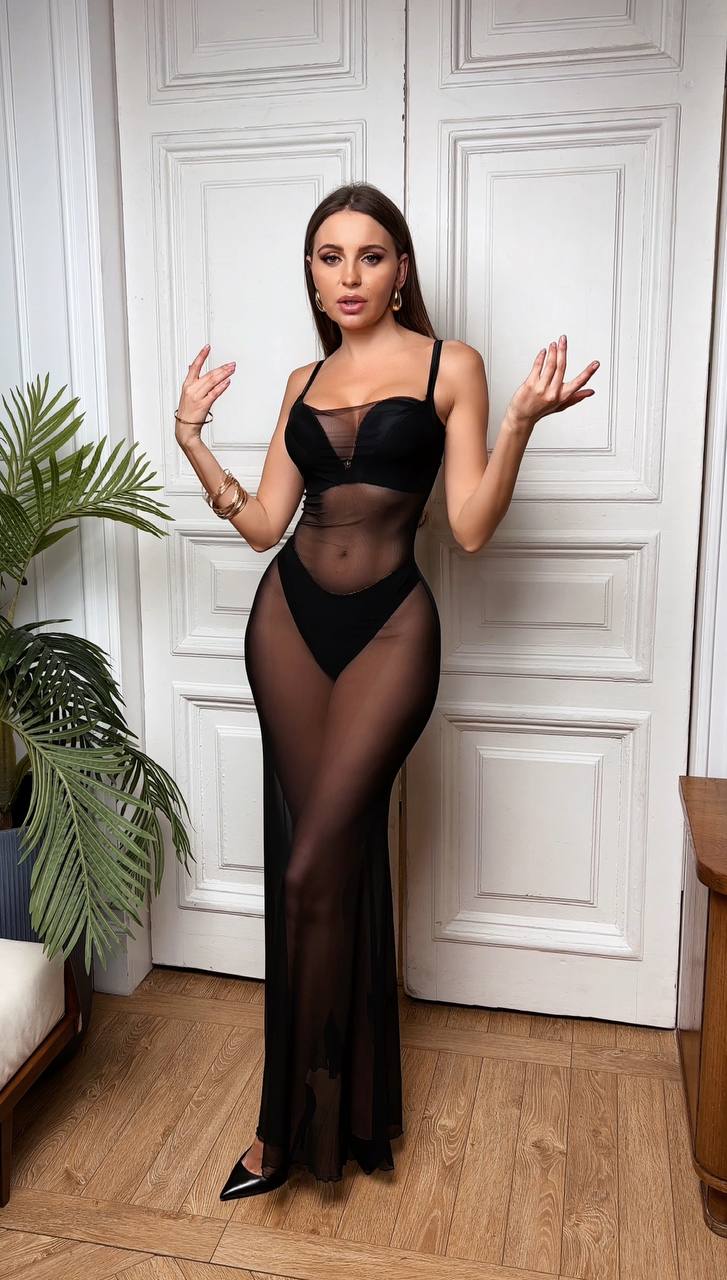 Instinto сорочка макси Haley, Черный