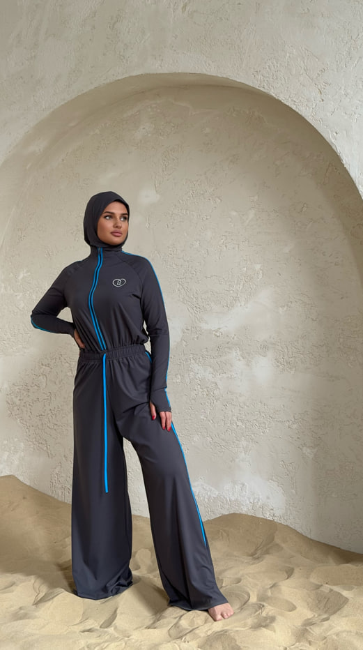 Instinto буркини комбез макси Zazoo, Cеро-голубой