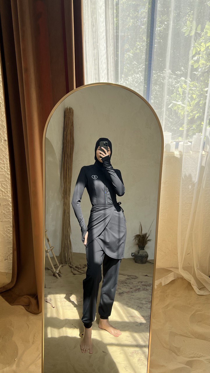 Instinto буркини боди + брюки + юбка Serena, Черный