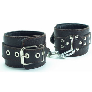 BDSM Арсенал наручники с заклепками кожаные 17826, Черный