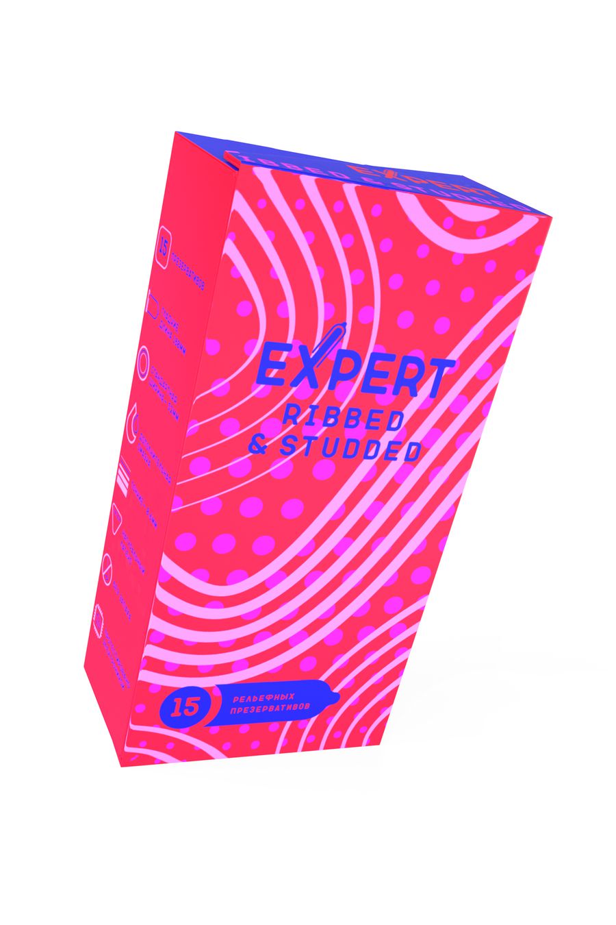Expert презервативы Ribbed-Studded, 15 шт.