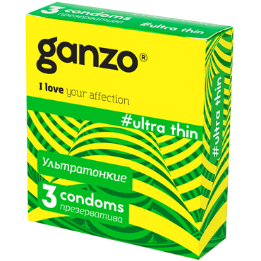 Ganzo презервативы Ultra Thin, 3 шт.