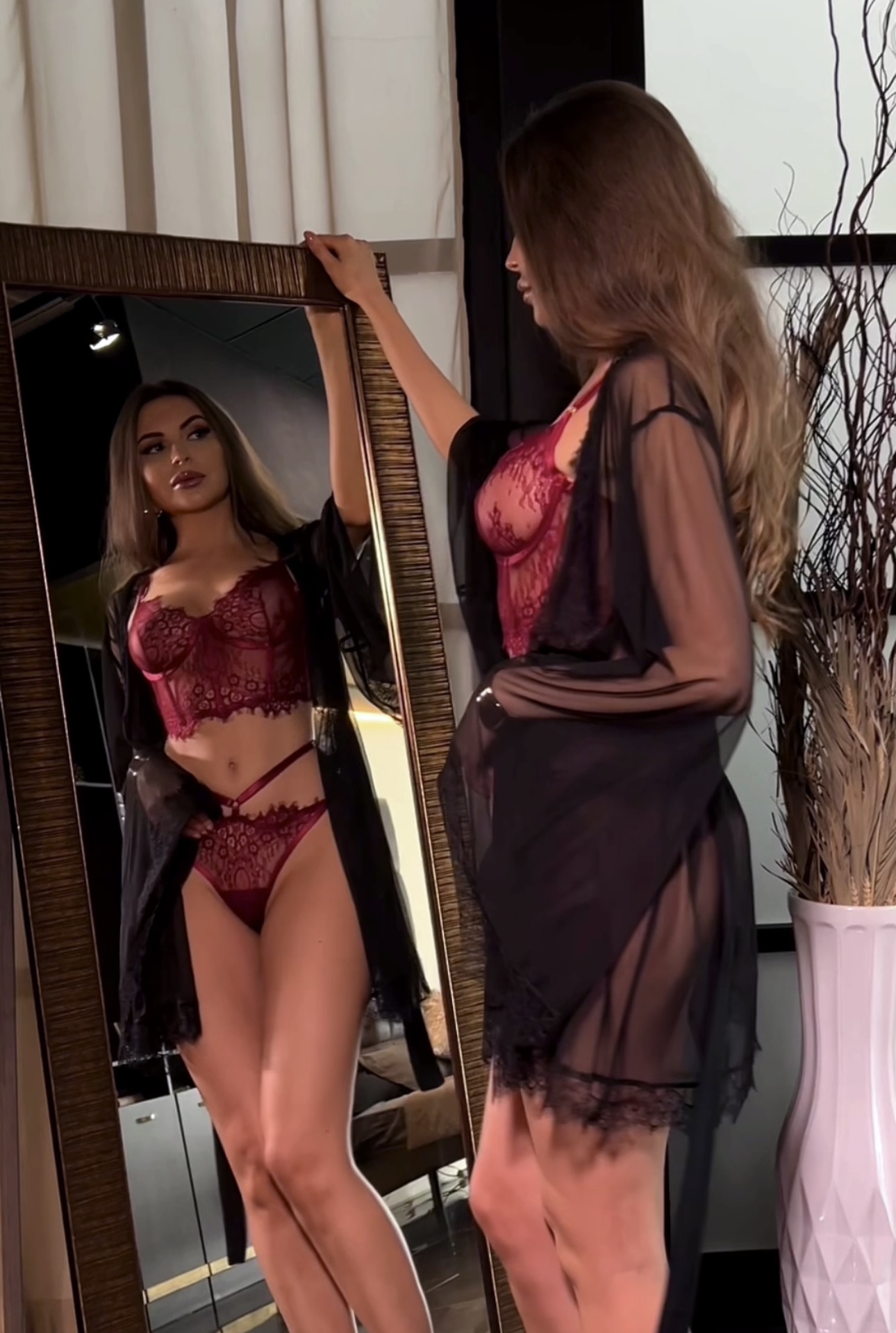 Instinto халат мини Sheyla, Черный