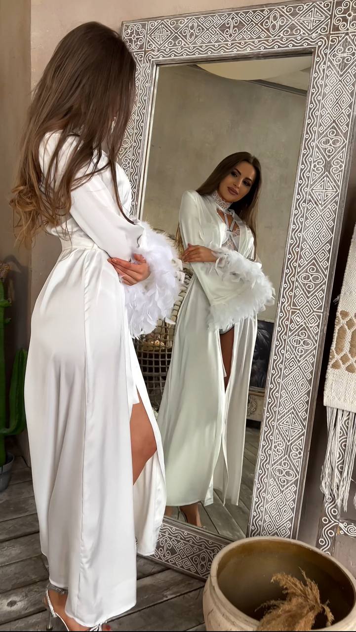 Instinto халат макси Siena, Белый