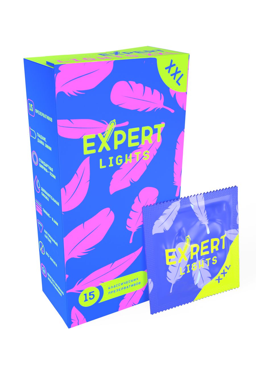 Expert презервативы ультратонкие Lights XXL, 15 шт.