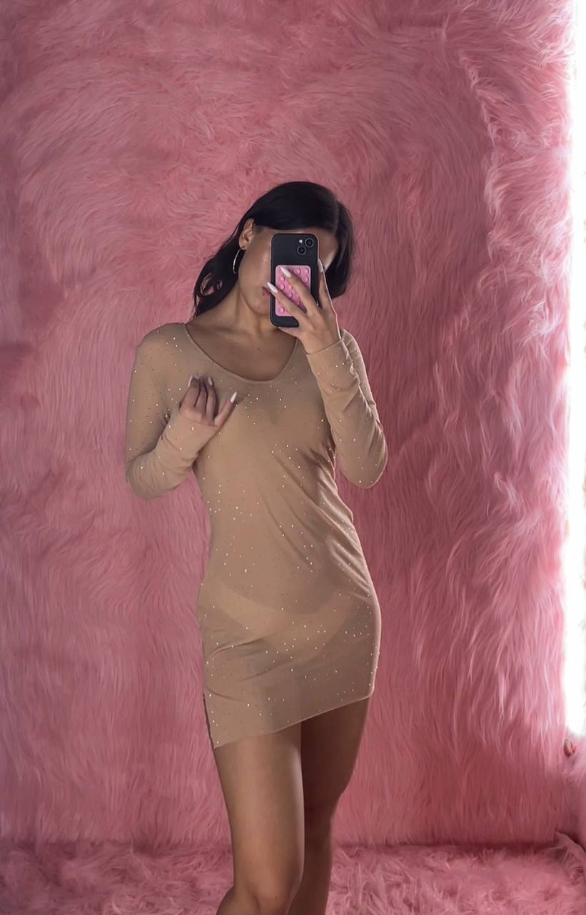 Instinto сорочка мини Rena Spark, Бежевый