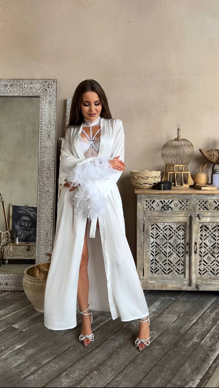 Instinto халат макси Siena, Белый