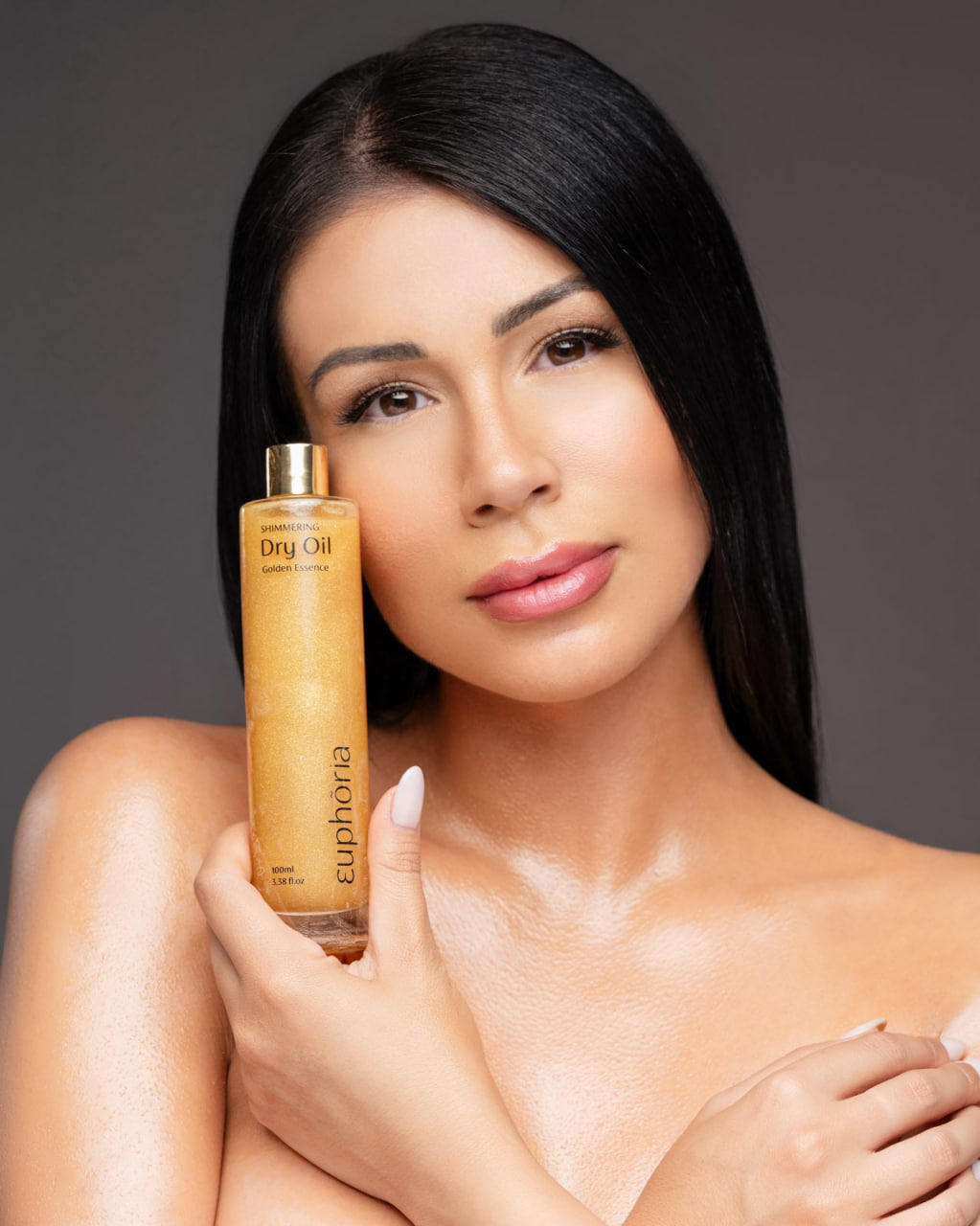 Euphoria сухое масло для тела с шиммером Golden Essence, 100 мл.