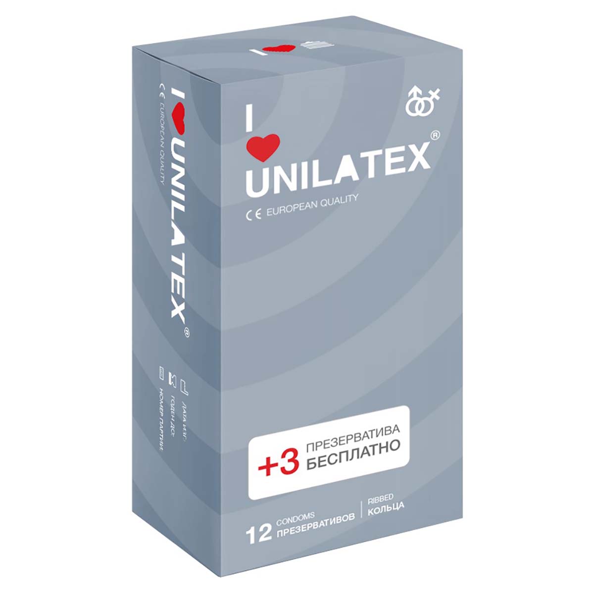 Unilatex презервативы с точками Ribbed, 12 шт.