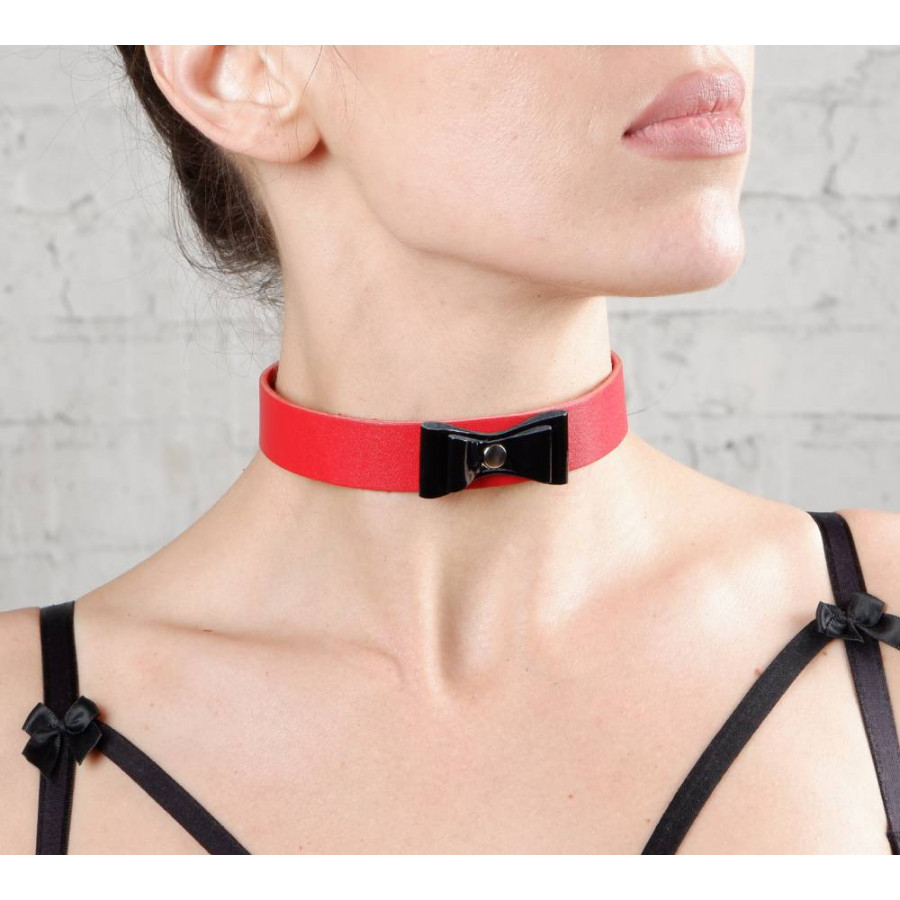 Sitabella чокер Кокетка с черным бантиком 3164-2, Красный