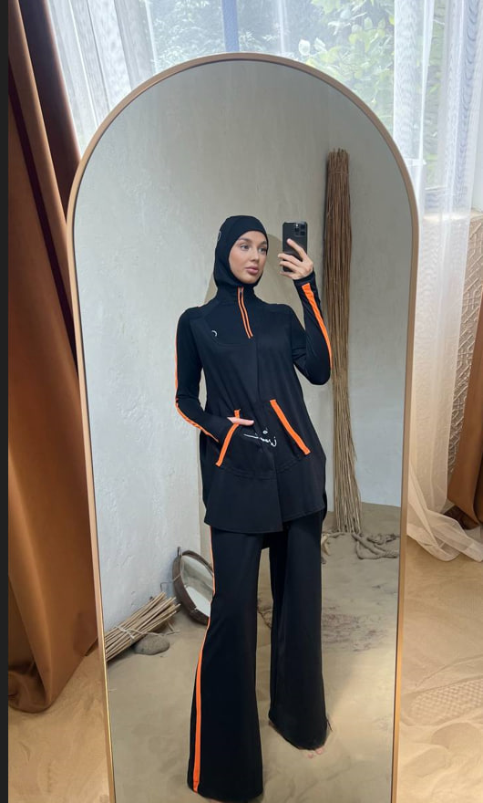 Instinto майка для буркини Sport, Черно-оранжевый