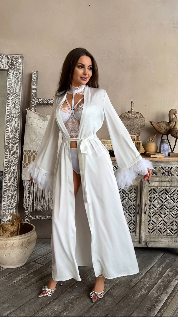 Instinto халат макси Siena, Белый