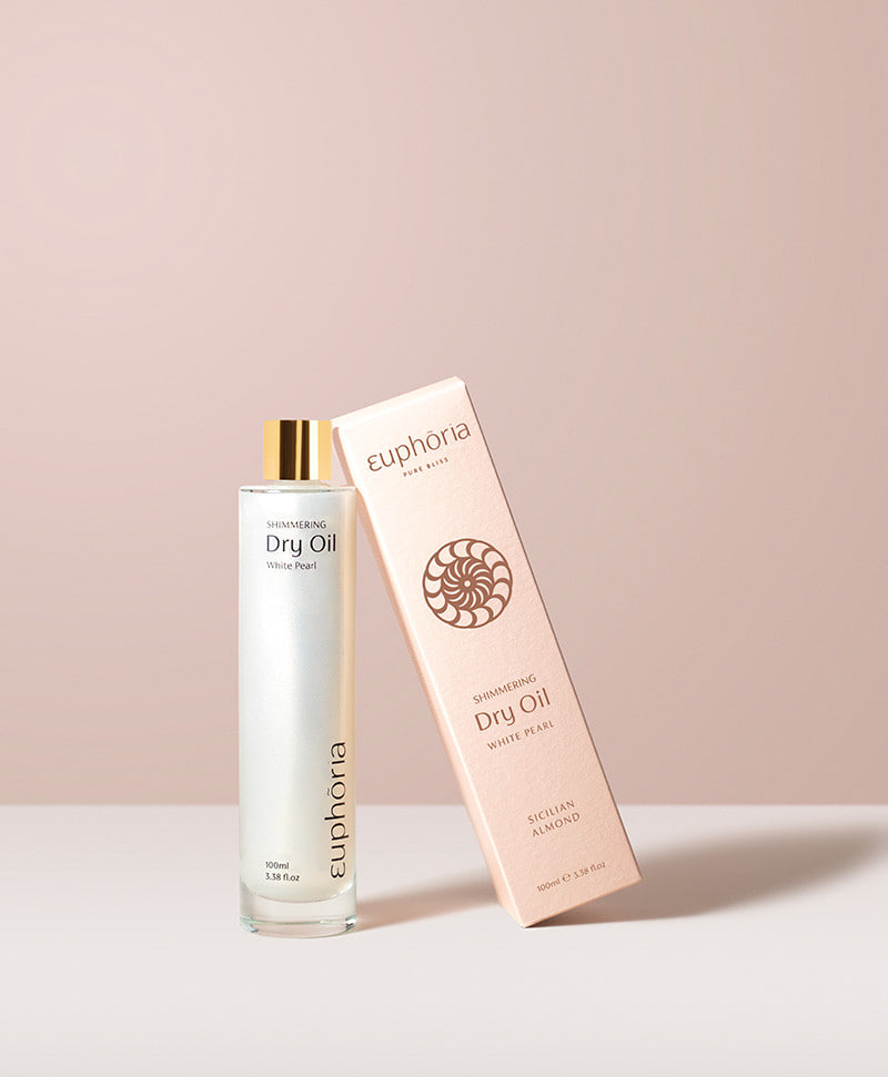 Euphoria сухое масло для тела с шиммером White Pearl, 100 мл.