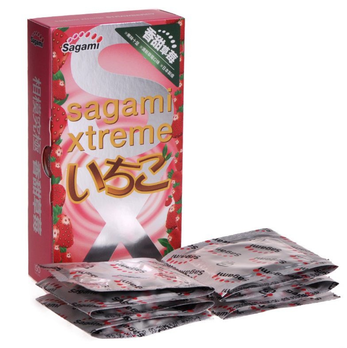 Sagami Xtreme презервативы латексные Strawberry, 10 шт