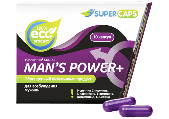 SuperCaps капсулы возбуждающие для мужчин Man's Power Plus, 10 шт.