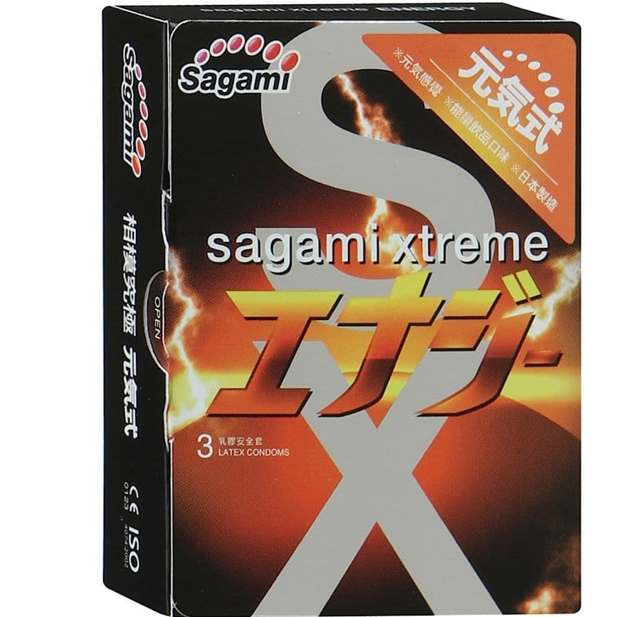 Sagami Xtreme презервативы с ароматом энергетика ENERGY - 3 шт.