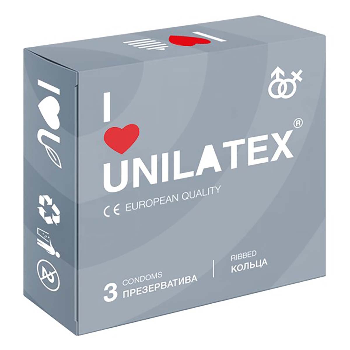 Unilatex презервативы с точками Ribbed, 3 шт.