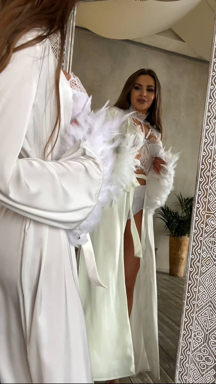 Instinto халат макси Siena, Белый