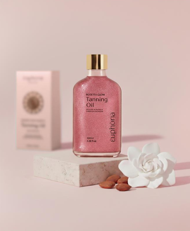 Euphoria масло-шиммер для загара Pink Sparkles, 100 мл.