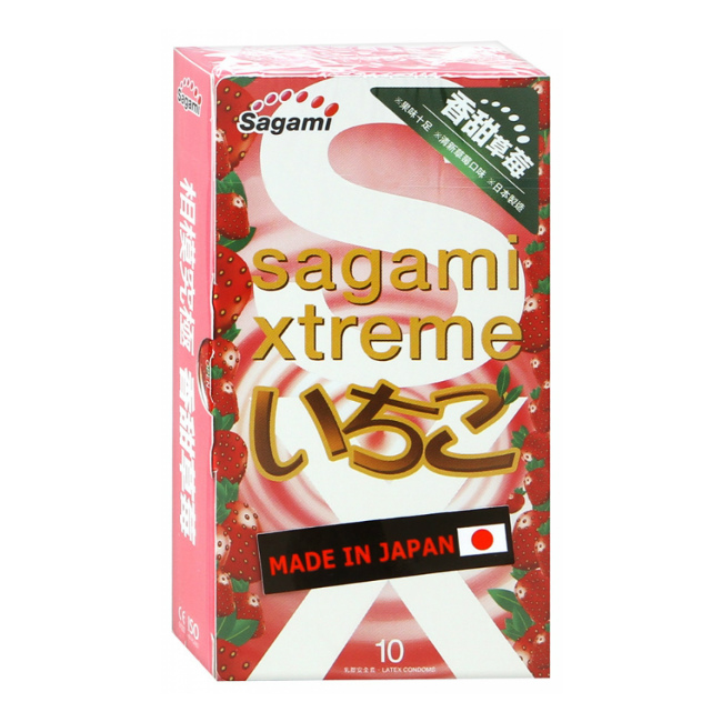 Sagami Xtreme презервативы латексные Strawberry, 10 шт