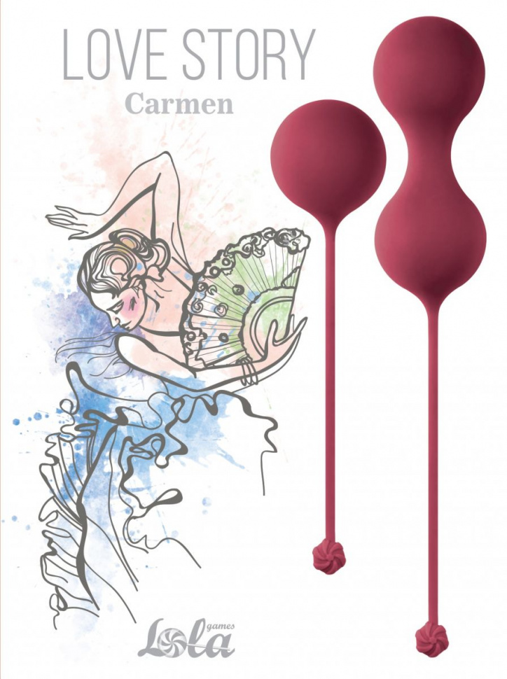 Lola Toys вагинальные шарики Love Story Carmen, Бордовый