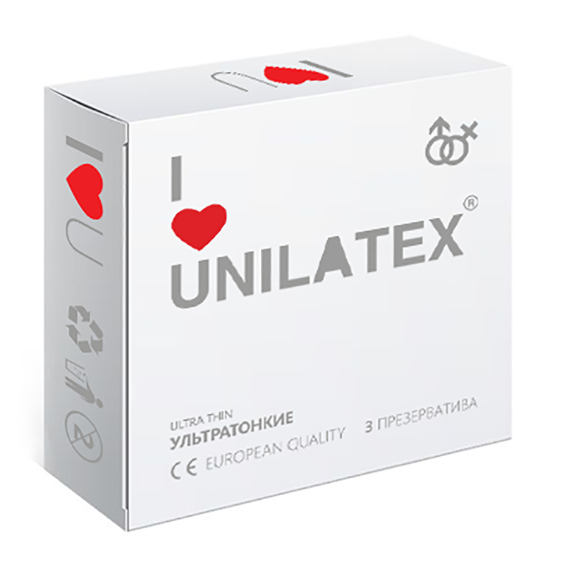 Unilatex ультратонкие презервативы Ultrathin, 3 шт.