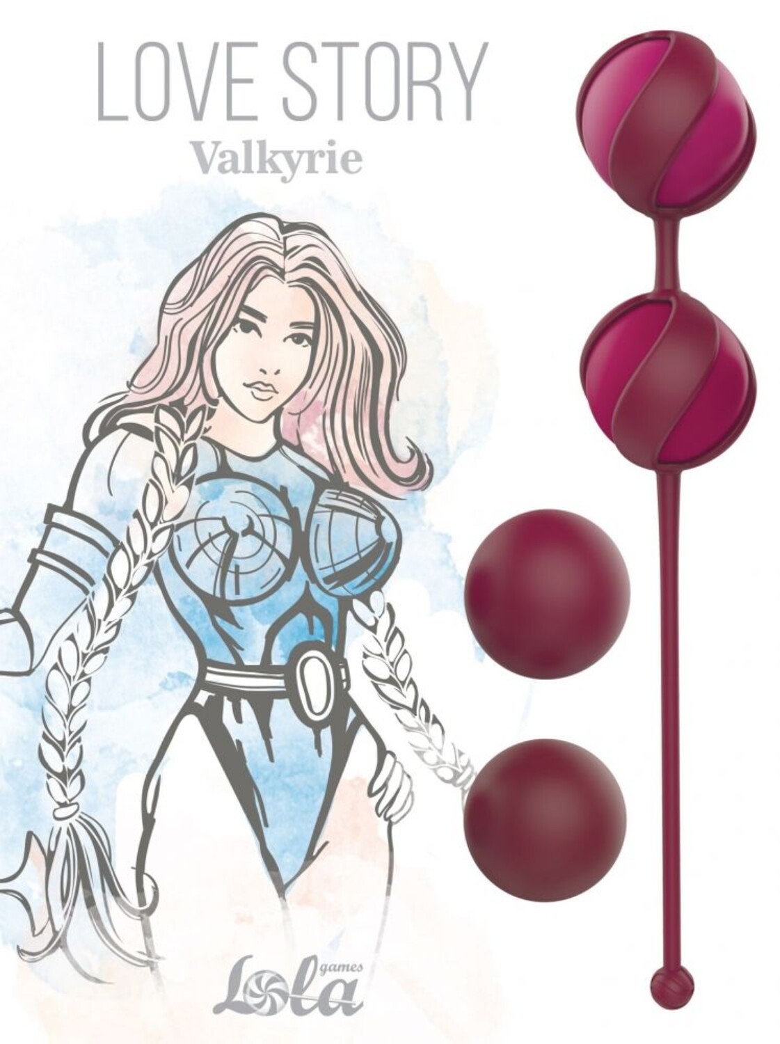 Lola Toys вагинальные шарики Love Story Valkyrie, Бордовый