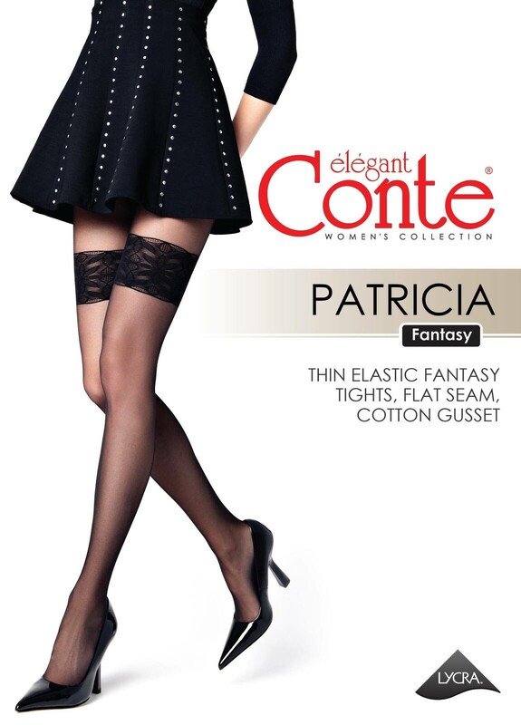 Conte колготки с имитацией чулок PATRICIA, Черный