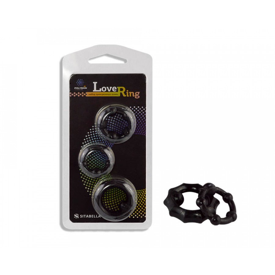 Sitabella набор эррекционных колец Love Ring 3 шт., Черный