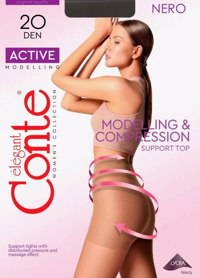 Conte колготки Active 20 den, Черный